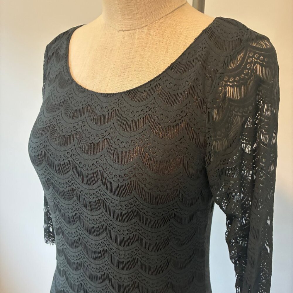 Free People Lace Scalloped Green Women's Mini Dress - Picture 2 of 12
